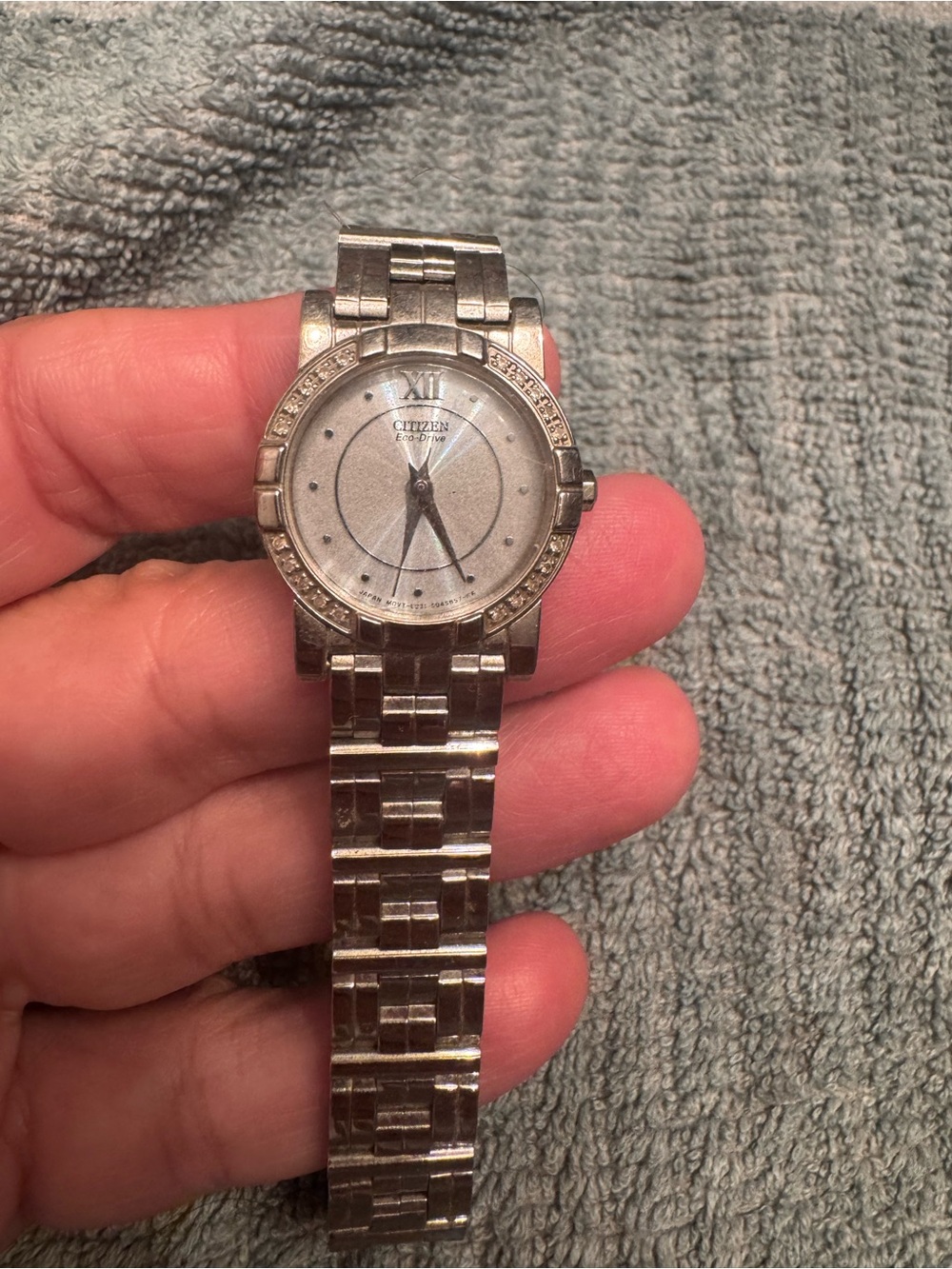 Citizen Silver-Tone Bracelet Watch with Crystal Bezel